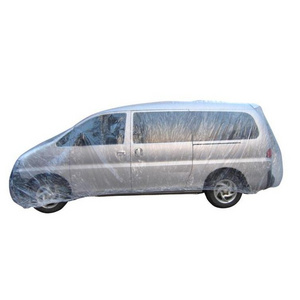 new type customized car universal cover PE disposable plastic car cover for temporary use