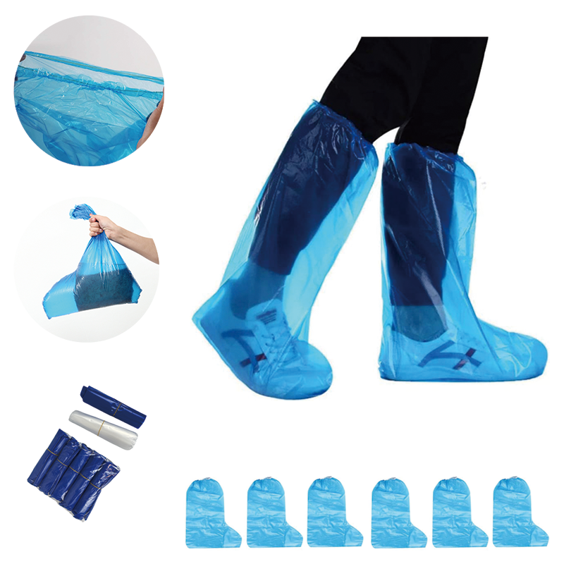 new type long Indoors Overshoes Foot plastic shoe covers disposable waterproof pe shoe covers