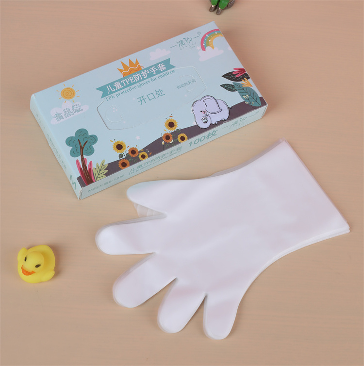 Factory Sell High Quality Waterproof Touch Disposable TPE Clear Gloves For Kids Child Children Food Grade Top Hand Glove