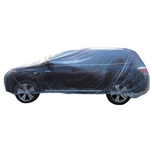 low price wholesale universal model car cover transparent disposable plastic pe car covers for auto