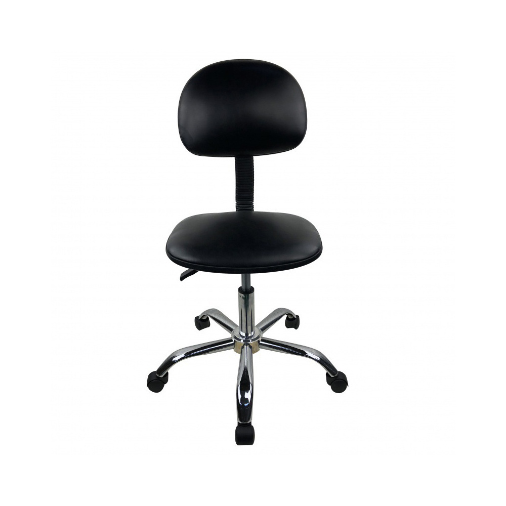 QXR Anti-static adjustable revolving PU leather seat  chrome leg industrial ESD office chair