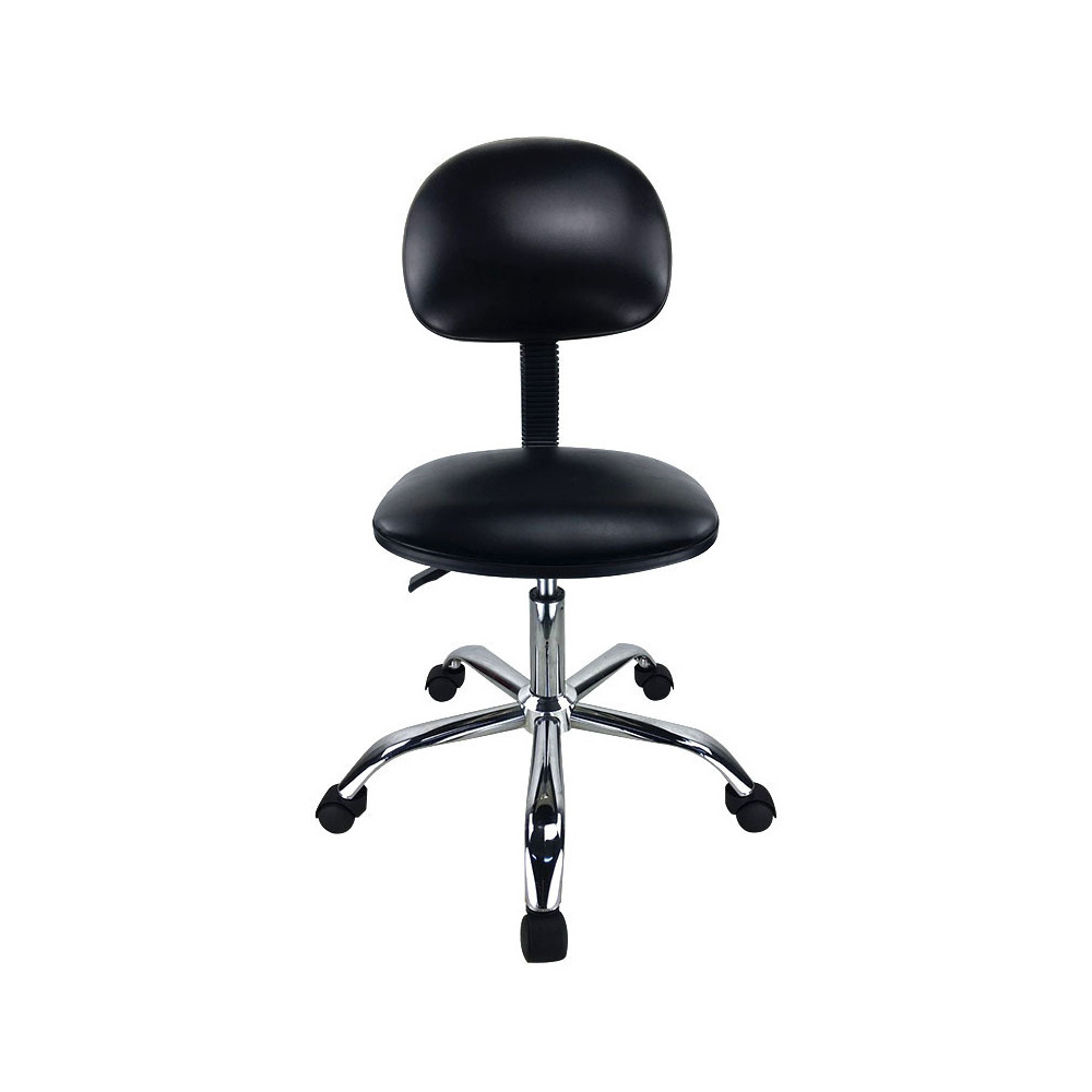 QXR Anti-static adjustable revolving PU leather seat  chrome leg industrial ESD office chair