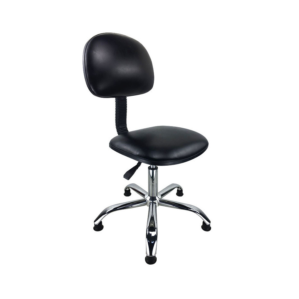 QXR Anti-static adjustable revolving PU leather seat  chrome leg industrial ESD office chair