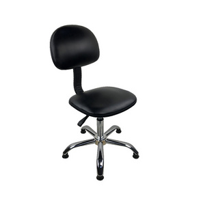 QXR Anti-static adjustable revolving PU leather seat  chrome leg industrial ESD office chair