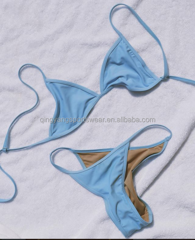 2022 OEM manufacturer Customized sexy triangle two-piece bikini stylish eco-friendly fabric swimwear