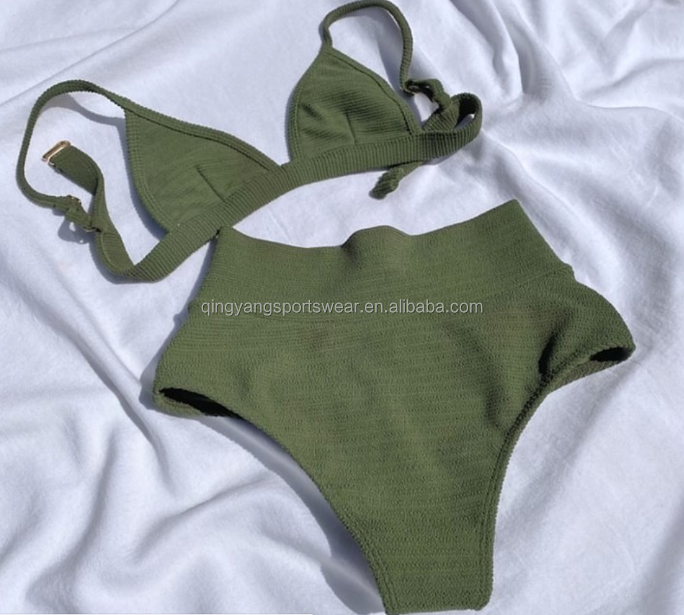 2023 USA Swimwear Manufacture Mature Women Bikini Recycled Polyester Swimwear Eco Friendly Swimsuit