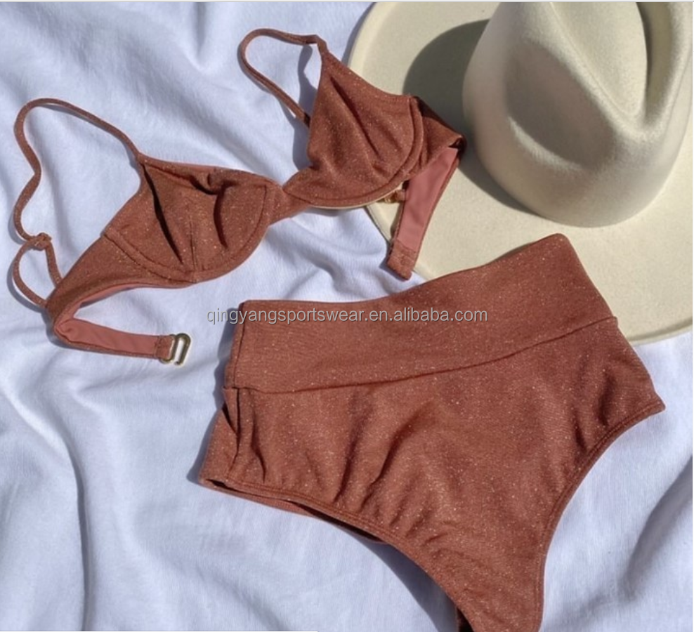 2023 USA Swimwear Manufacture Mature Women Bikini Recycled Polyester Swimwear Eco Friendly Swimsuit