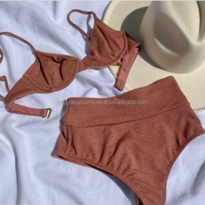 2023 USA Swimwear Manufacture Mature Women Bikini Recycled Polyester Swimwear Eco Friendly Swimsuit