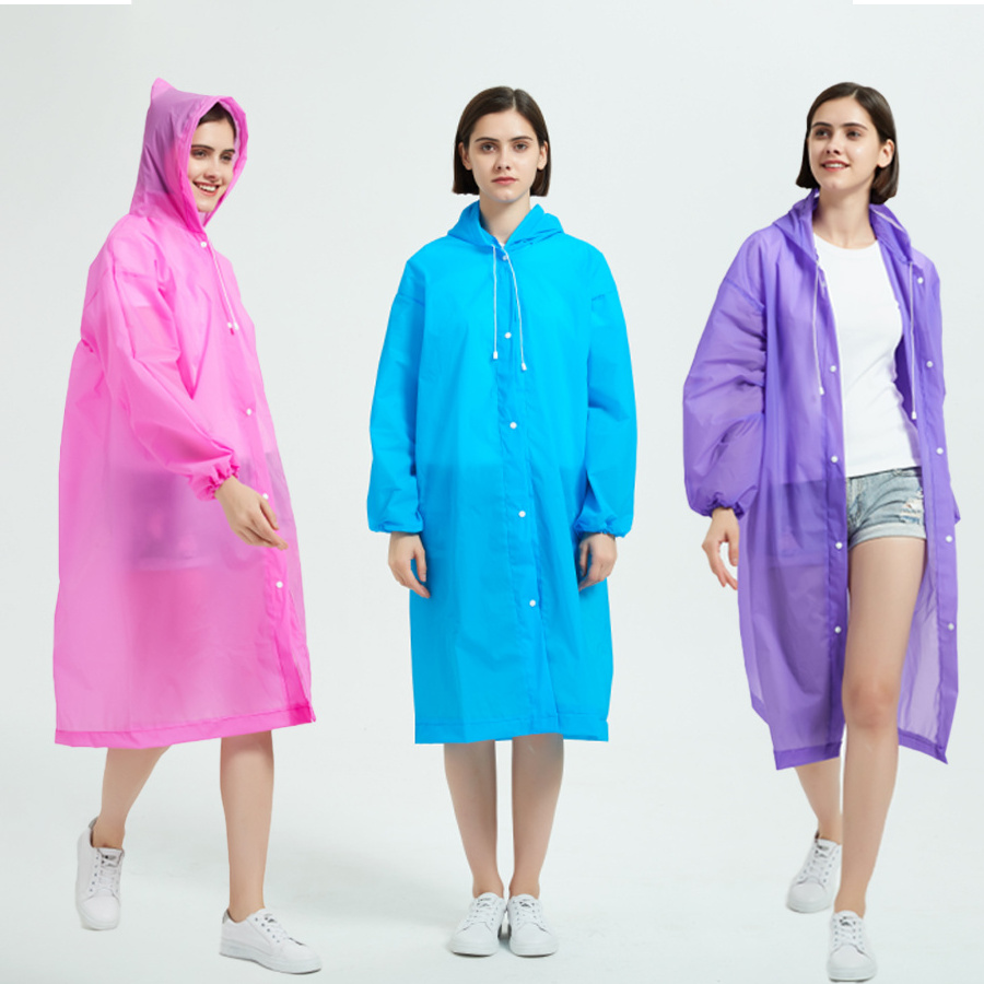 Raincoat Manufacturers Customized Environmental Friendly Reusable Eva Raincoat Poncho Rain Jacket Raincoats