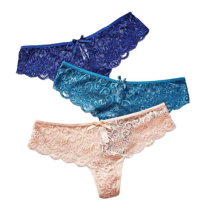 Modern Ladies Underwear Panties Custom Logo Inner Wear Low Waist Sexy Women's Lace Thongs Lace Panties