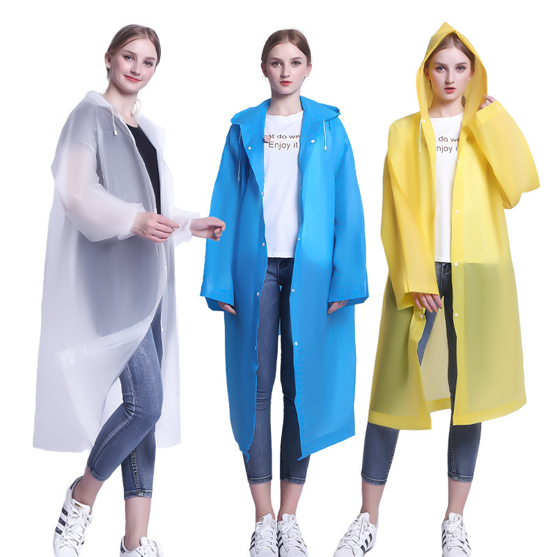 Factory Direct Wholesale Windproof Waterproof Travel Outdoor Fashion Thickened Eva Rain Poncho Raincoat