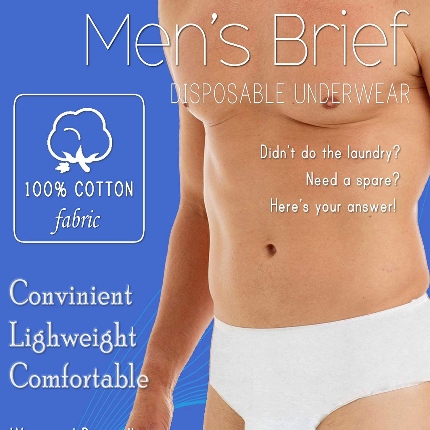 Factory 20-Pack Mens Disposable panties 100% Cotton Underwear Disposable spa briefs