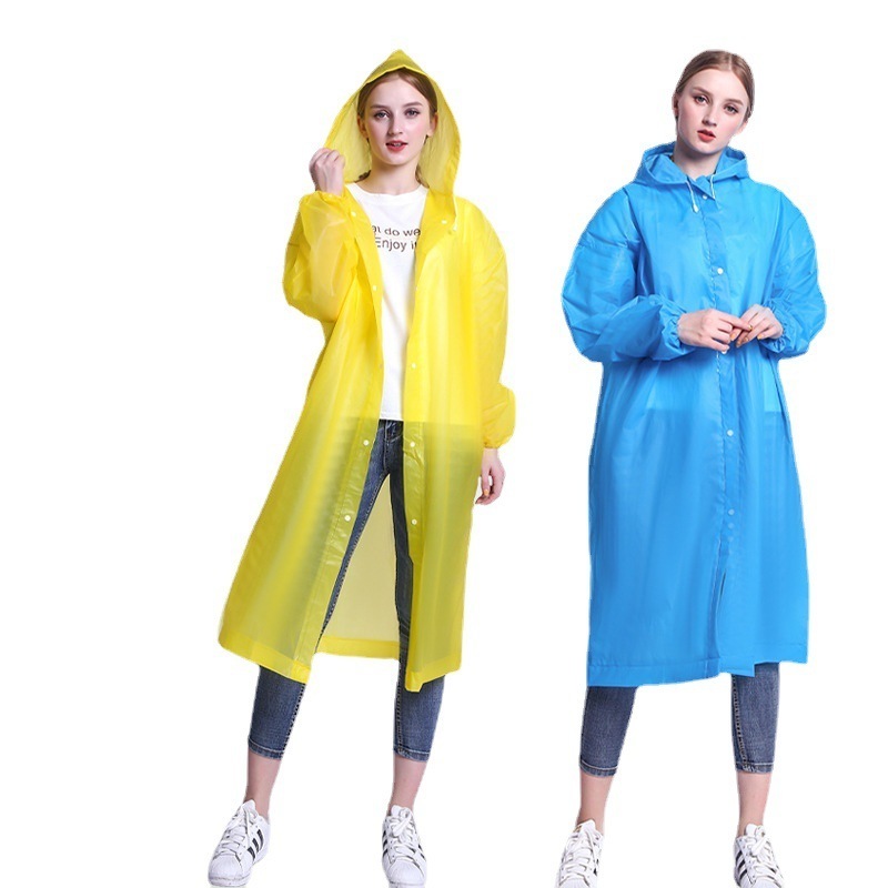 Factory Direct Wholesale Windproof Waterproof Travel Outdoor Fashion Thickened Eva Rain Poncho Raincoat