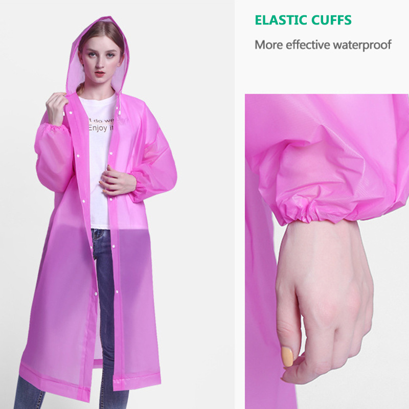 Factory Direct Wholesale Windproof Waterproof Travel Outdoor Fashion Thickened Eva Rain Poncho Raincoat