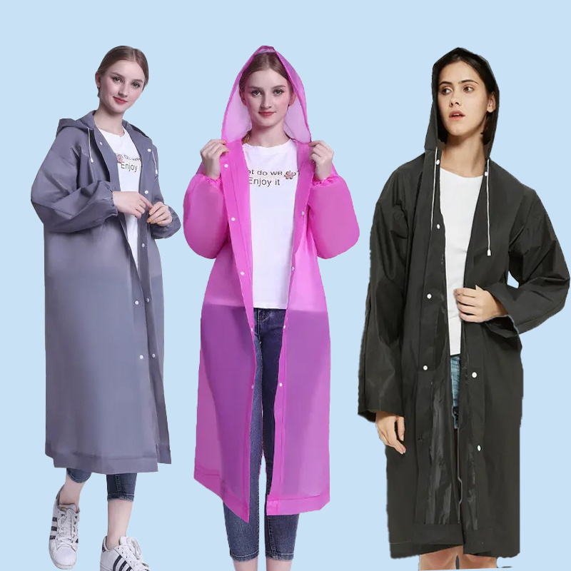 Raincoat Manufacturers Customized Environmental Friendly Reusable Eva Raincoat Poncho Rain Jacket Raincoats