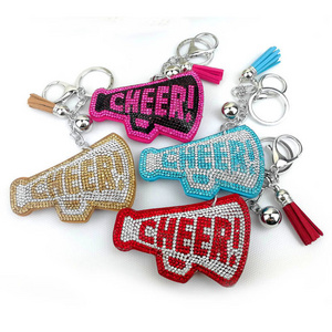 Trendy Sporty Cheer Up Cheerleaders Crystal Pendant Keychain  Girl Keychain