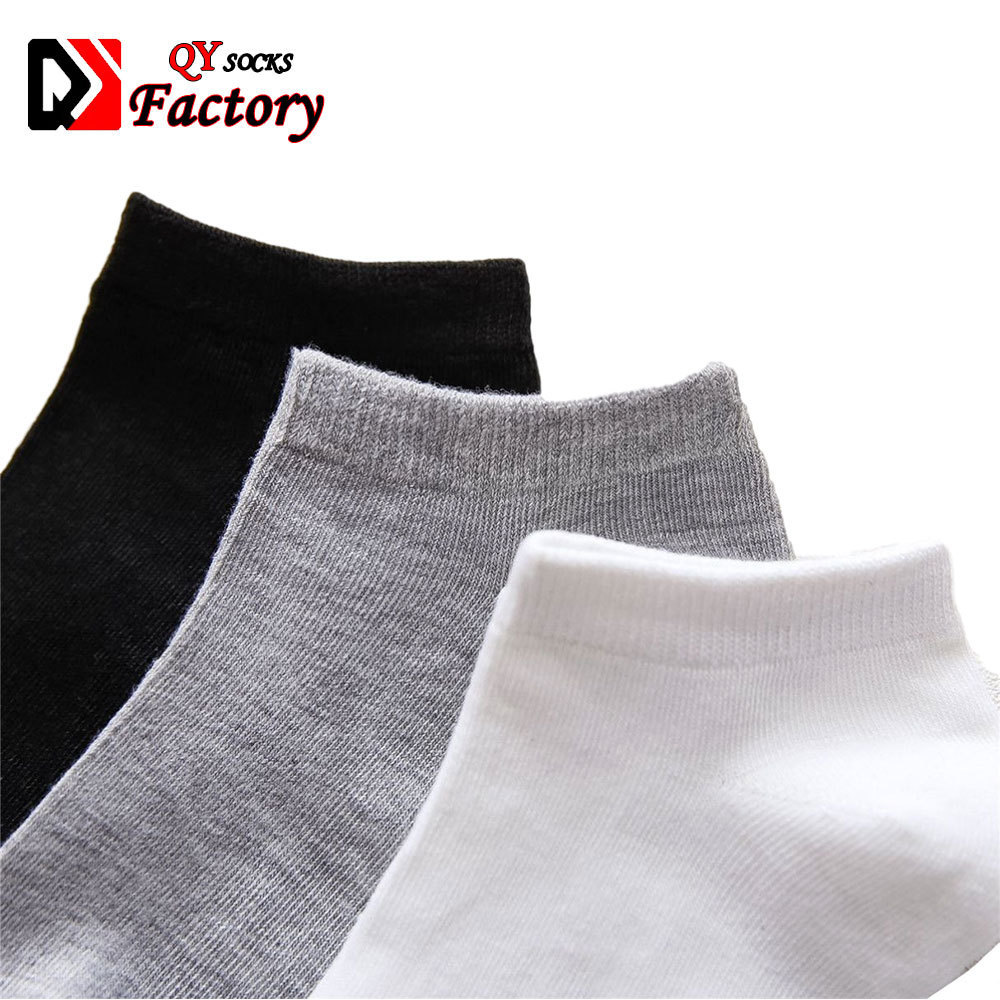 Wholesale bulk production disposable cheap low cut ankle socks black white gray mens business socks