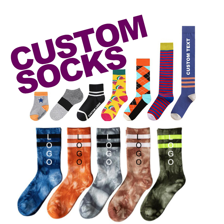 Low Moq Custom Logo Print Socks 3D Seamless 360 Digital Print Sublimation Blank Custom Print Crew Socks