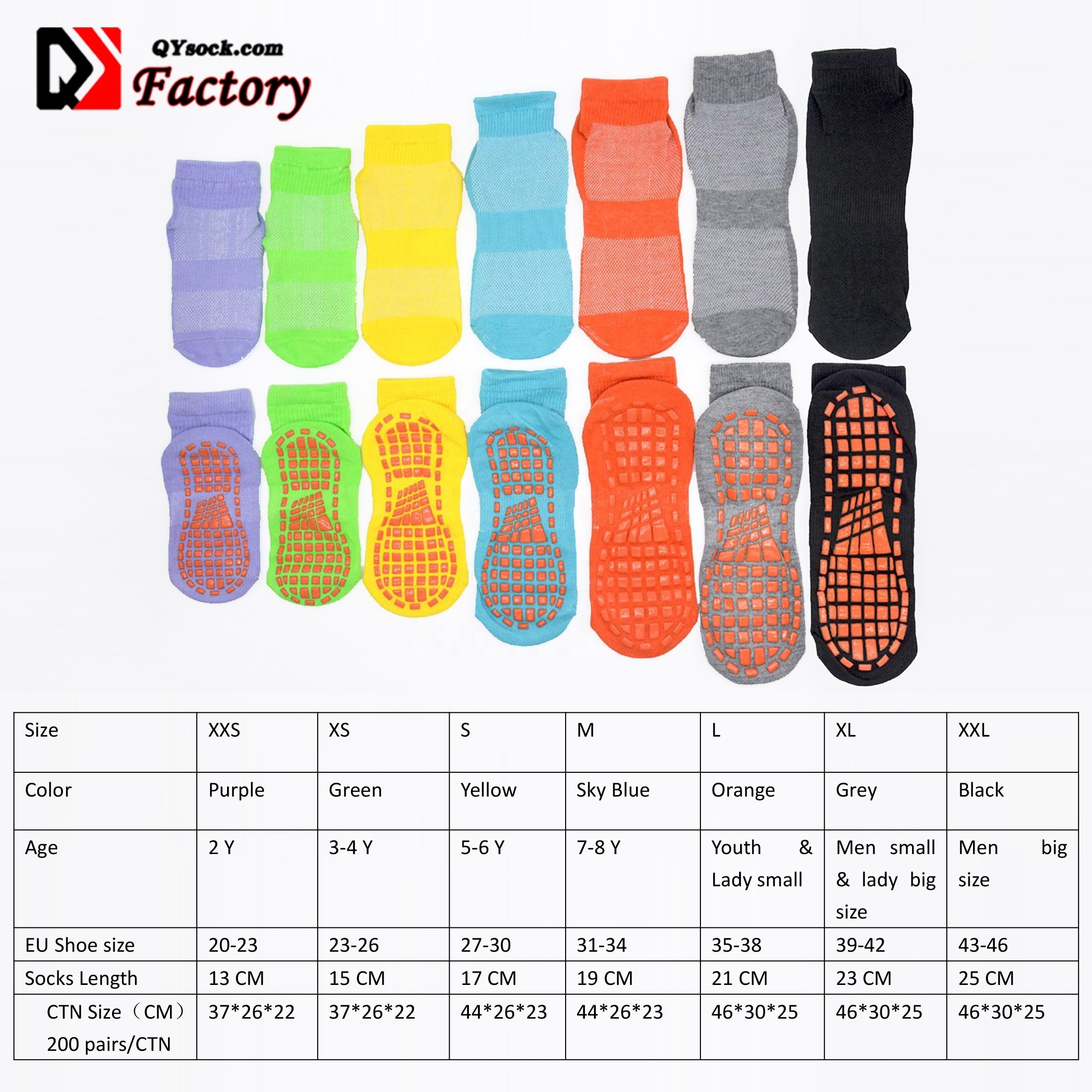 Wholesale sport custom trampoline socks grip socks kids children adults non slip anti slip trampoline jump grip sock