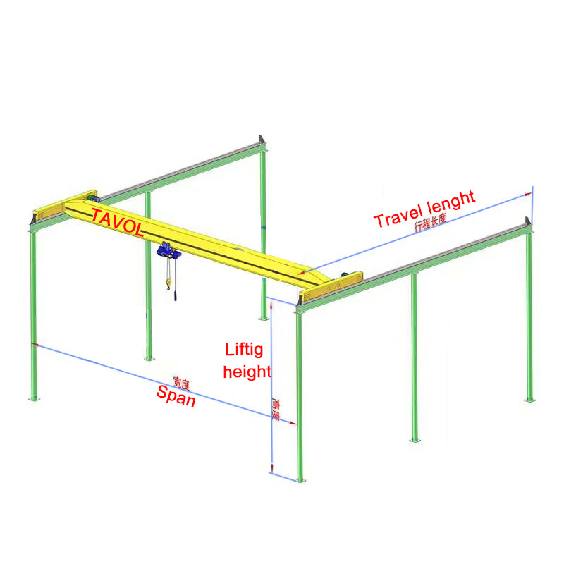 Crane 5 10 20 Ton Workshop Warehouse Modular Bridge Crane Single Girder Overhead Crane