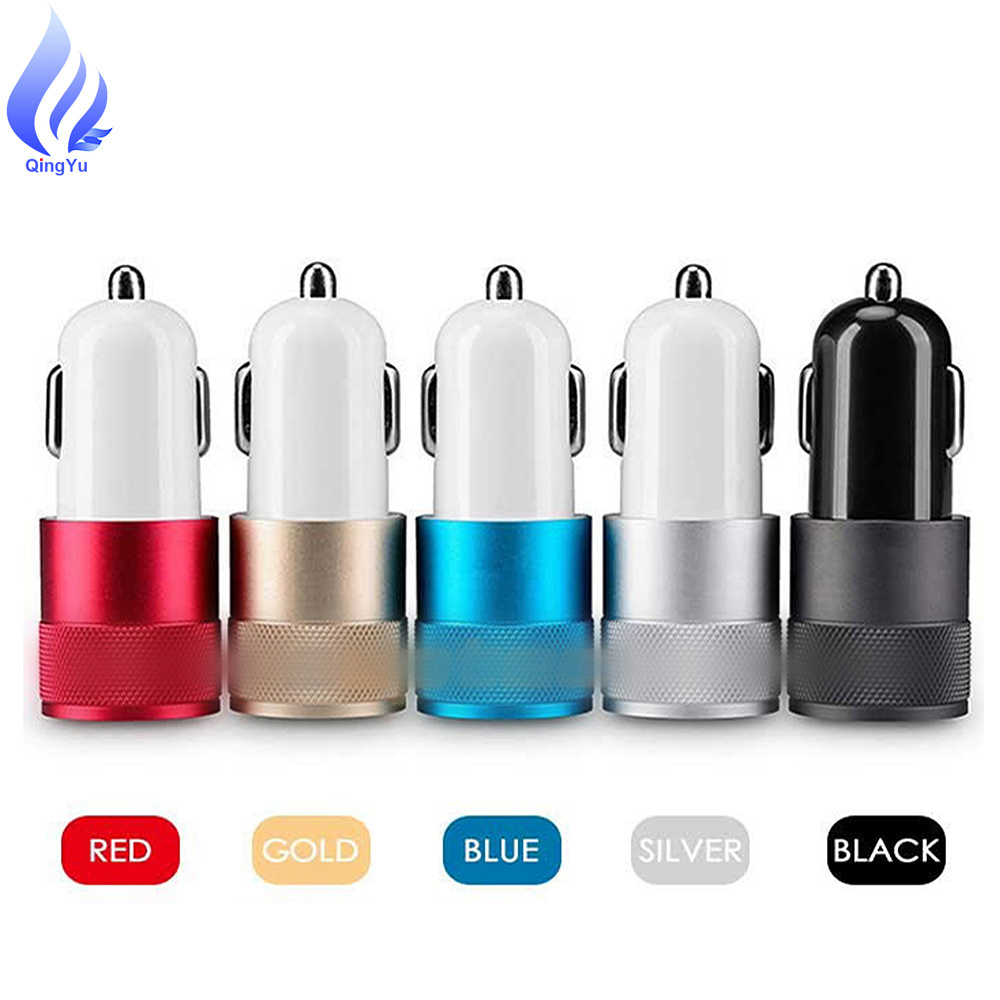 2023 Hot Products 5V 3.1A Dual Port USB Car Charger,Universal Aluminum And ABS Fireproof Material Fast Charging Car Charger