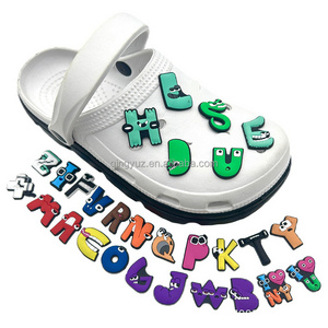 2024 cartoon Letters Fruits designs pvc croc charms custom crocs charms for Shoe decoration