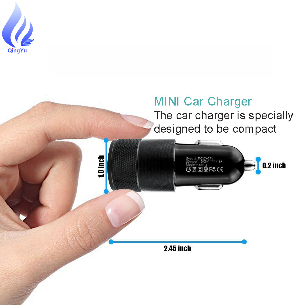 2023 Hot Products 5V 3.1A Dual Port USB Car Charger,Universal Aluminum And ABS Fireproof Material Fast Charging Car Charger