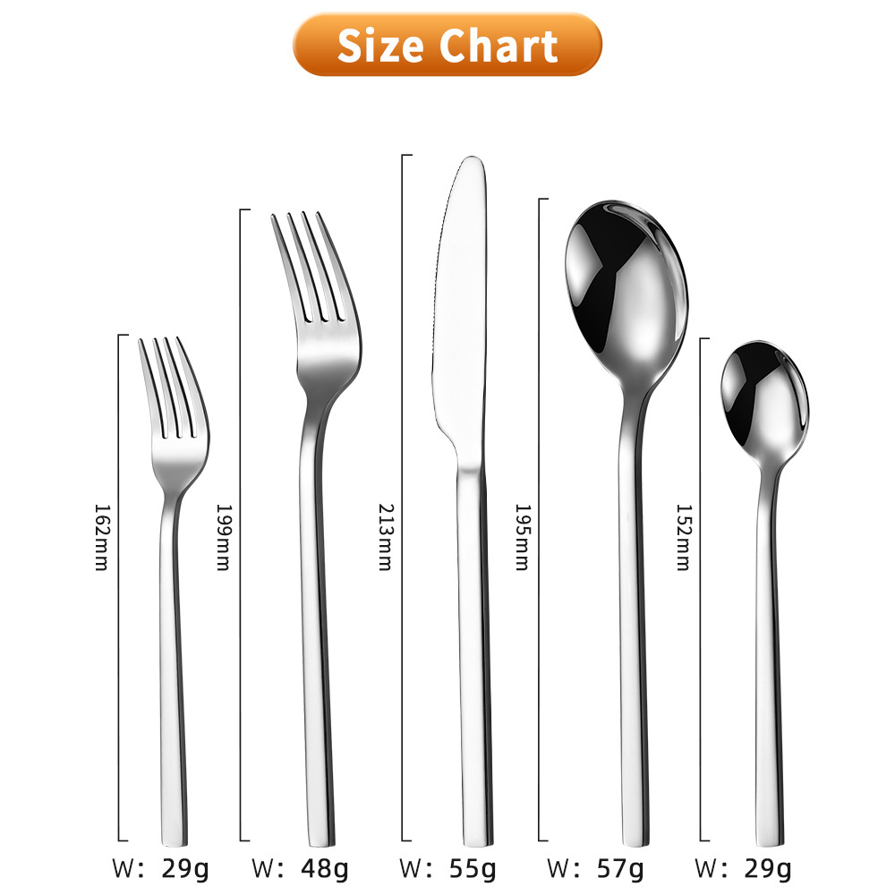 Luxury Restaurant Stainless Steel Mirror Polished Silverware Flatware Fork And Spoon Knife Cutlery Set For Wedding