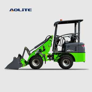 AOLITE E606 CE chinese telescopic small wheel loader ALT 600kg mini front end 4wd electric loader all terrain forklift for sale