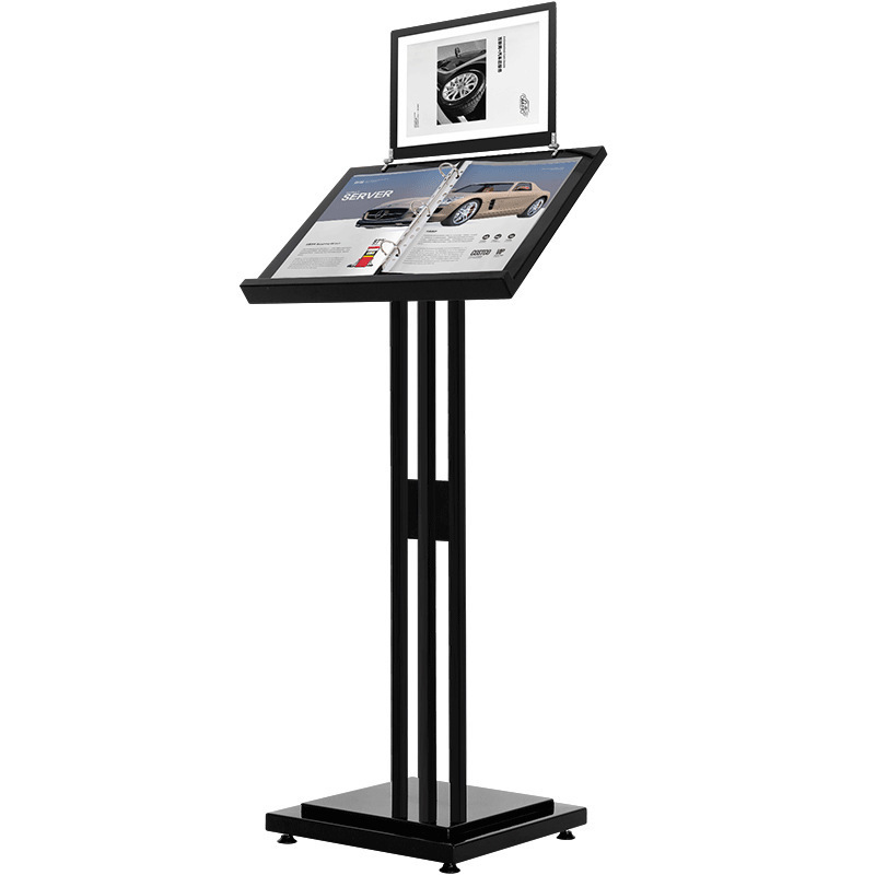 Customized Restaurant Menu Display Stand & Hot Sales  Publicity Rack A4 Hotel Menu Page Flip Floor Display Stand