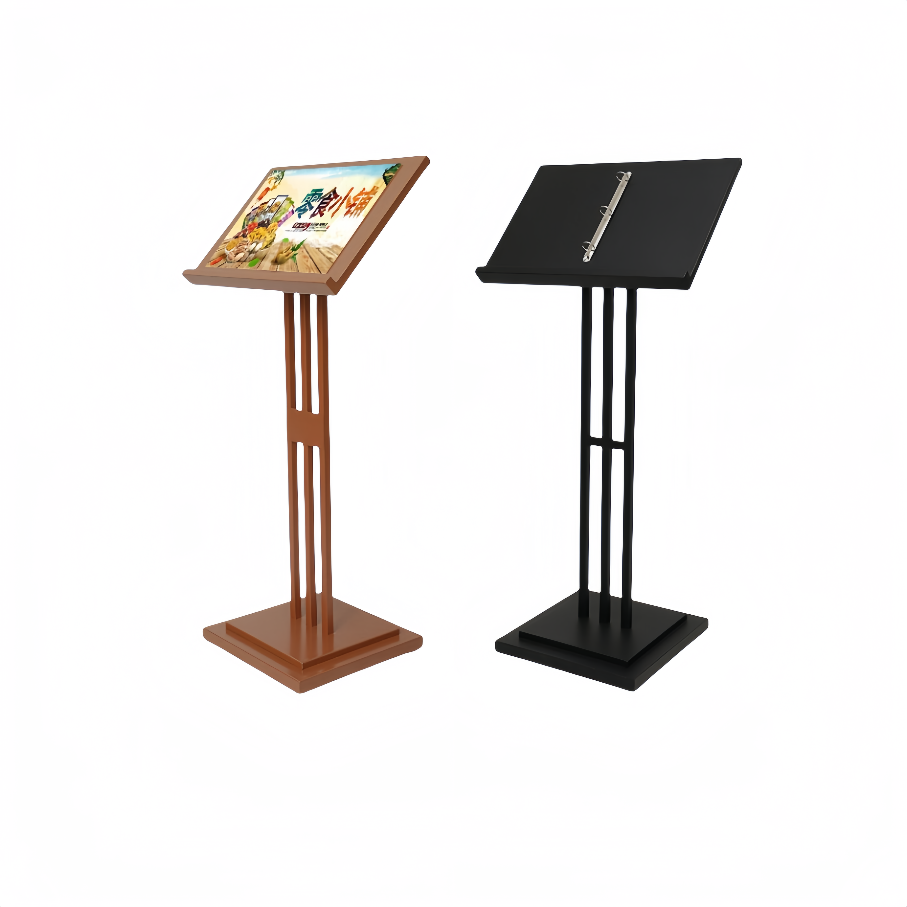 Customized Restaurant Menu Display Stand & Hot Sales  Publicity Rack A4 Hotel Menu Page Flip Floor Display Stand