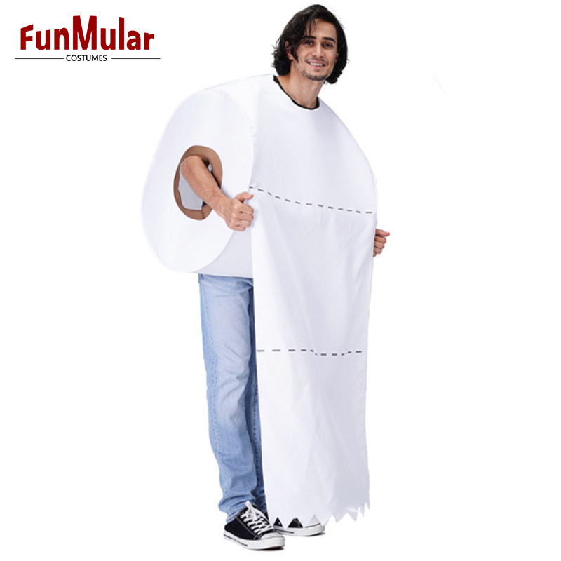 Funmular Couples Spoof Toilet Paper Roll Costume Diameter 50CM for Halloween Cosplay Costume