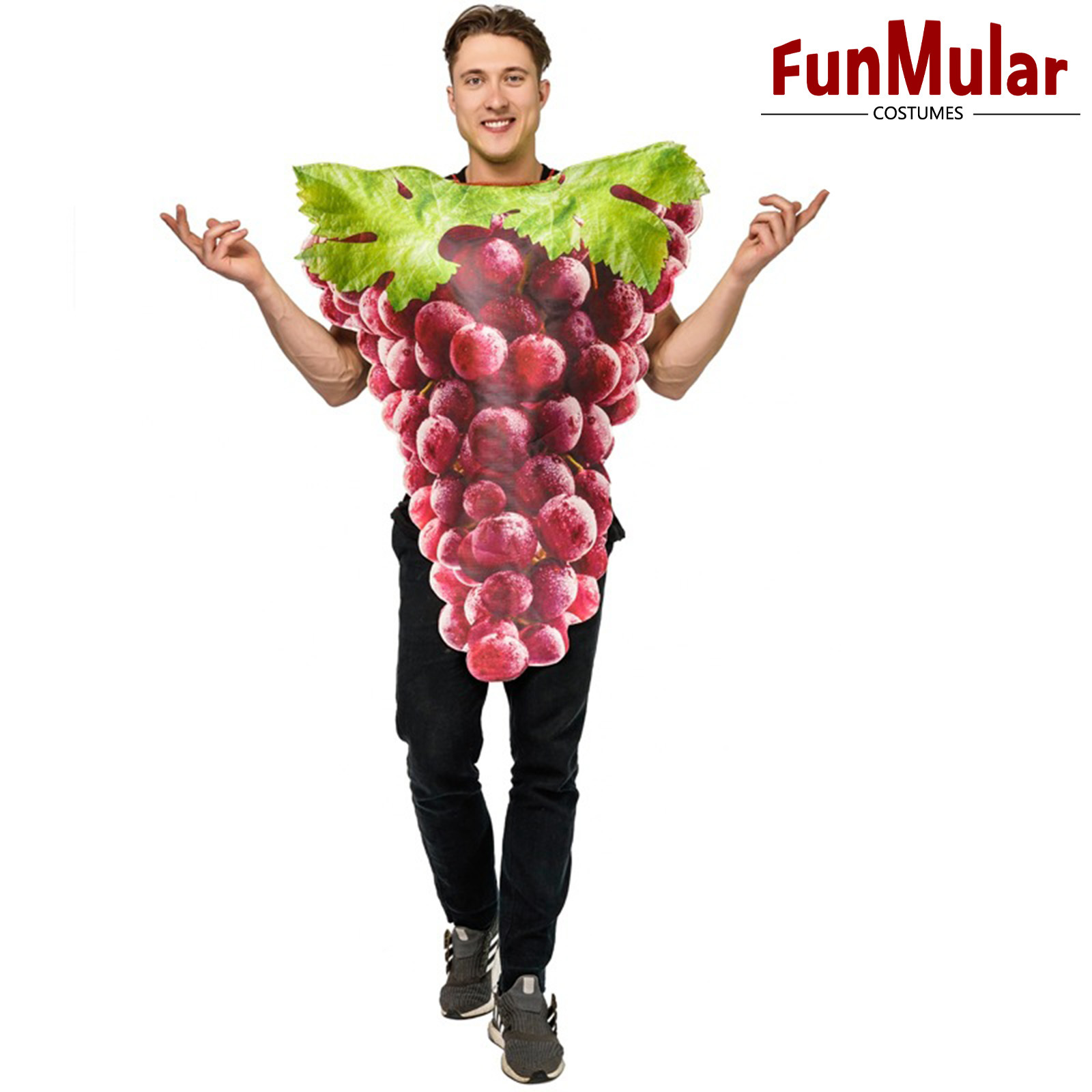 Funmular Funny Fruit Costume Grape for Women and Men for Halloween Cosplay Role-Play