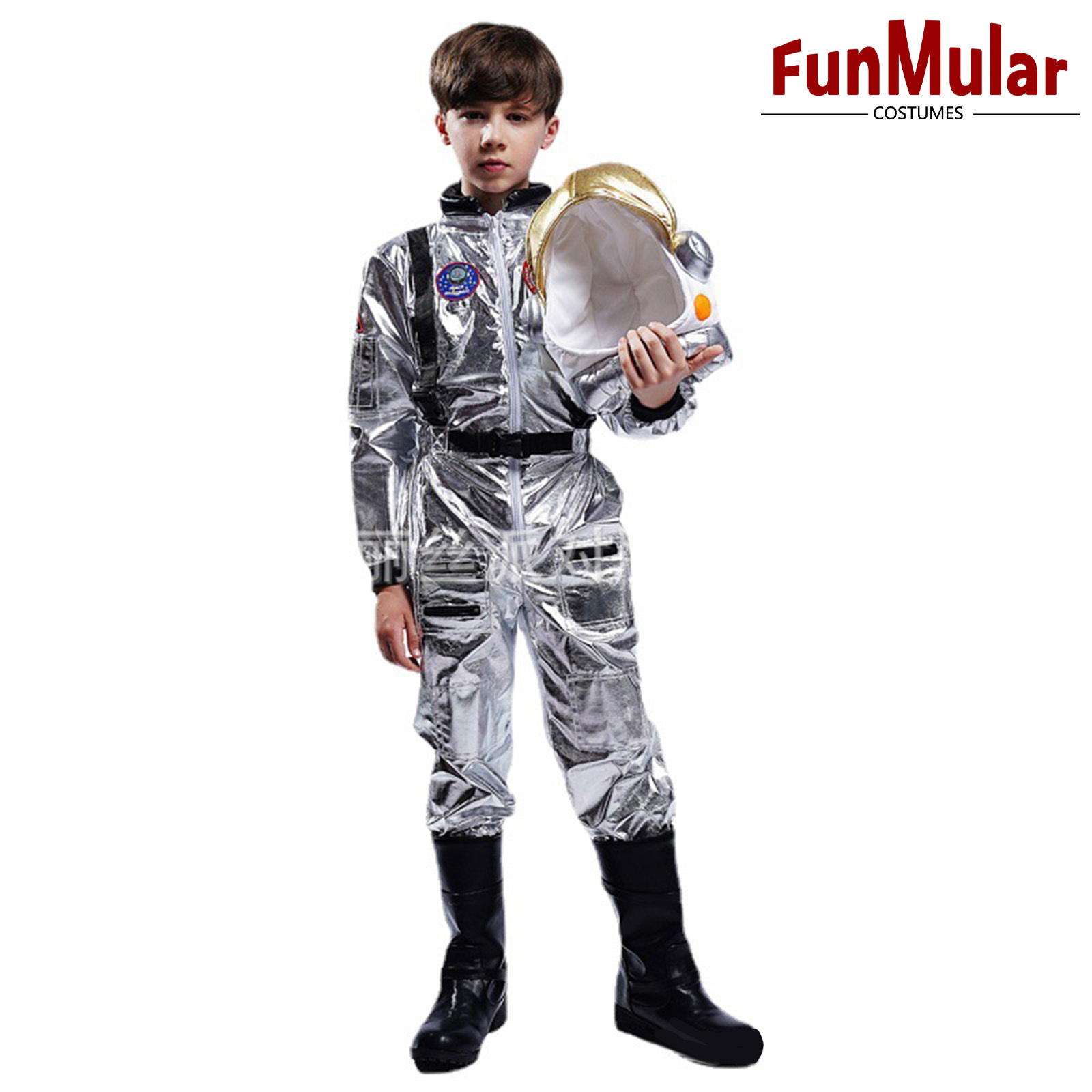 Funmular Kids Astronaut Costume Space Suit Cosplay Party Jumpsuit Halloween Rompers