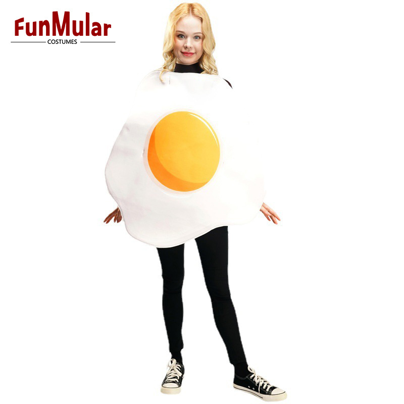 Funmular Couples Bacon Slice & Fried Egg Costume for Halloween Cosplay Costume Set