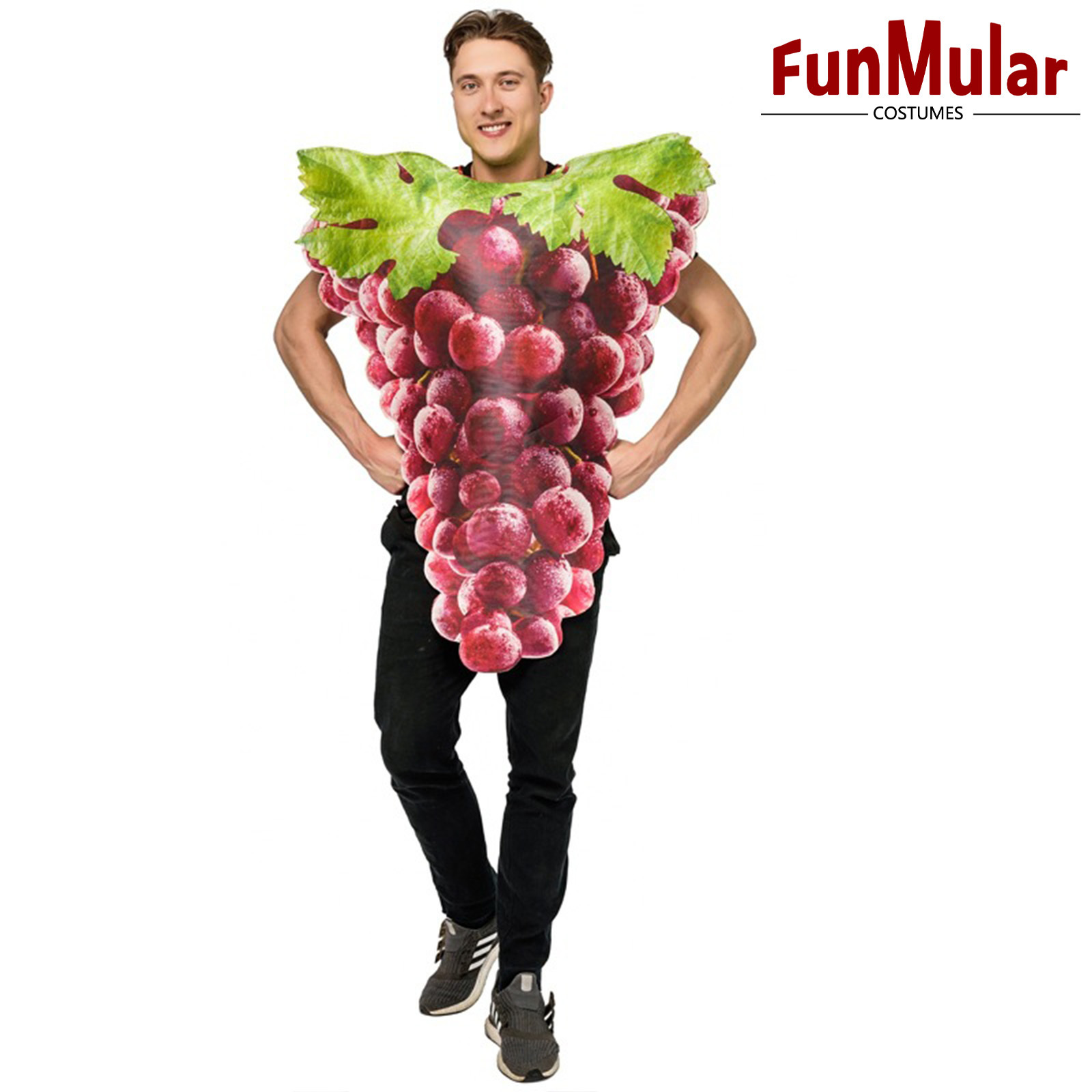 Funmular Funny Fruit Costume Grape for Women and Men for Halloween Cosplay Role-Play