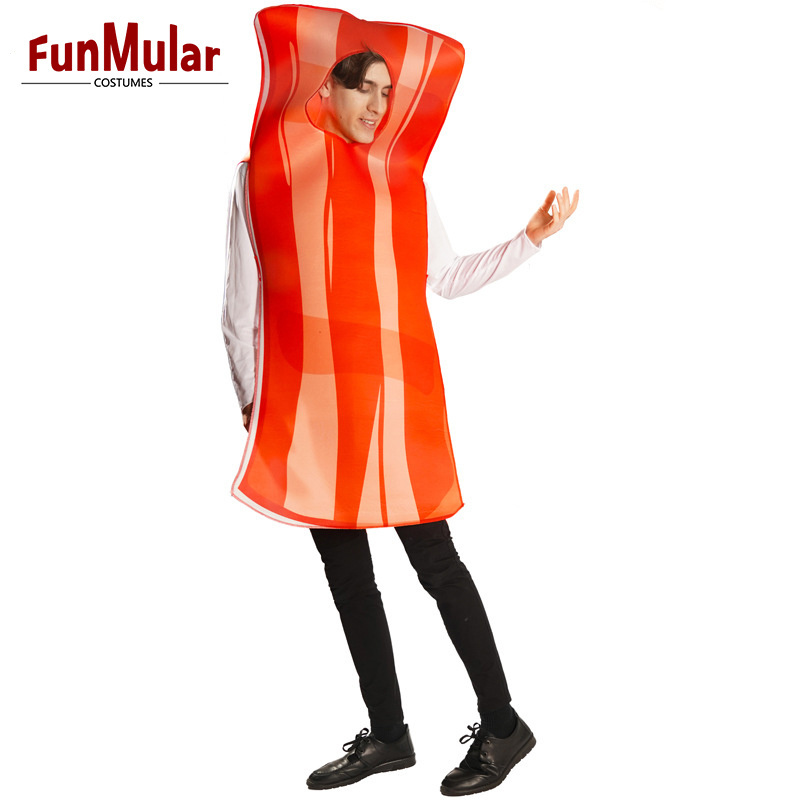 Funmular Couples Bacon Slice & Fried Egg Costume for Halloween Cosplay Costume Set