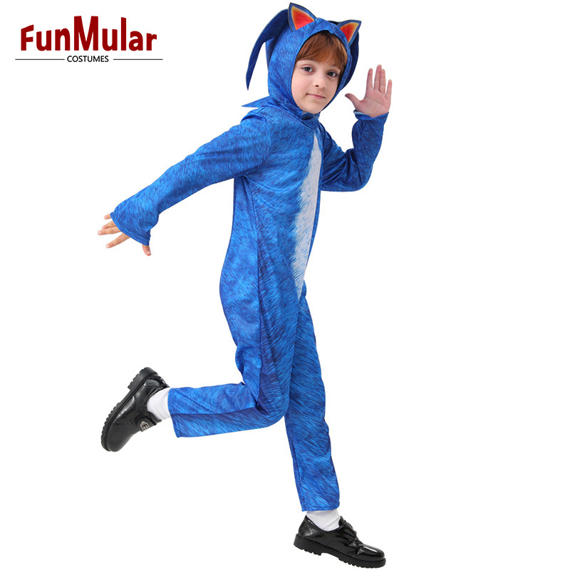 Funmular Halloween Sonic Costume Party Costume Cosplay for Kids Role-play Jumpsuit