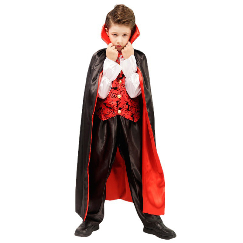 Halloween Children's Vampire Costume for Boys Cosplay Cloak Good Quality Party Performance Cape