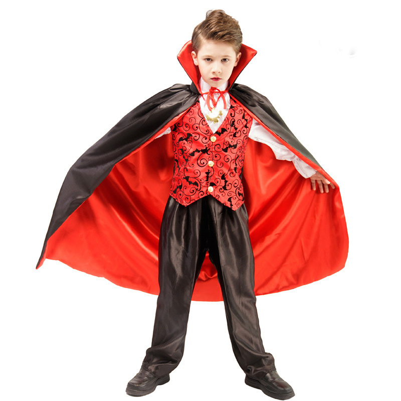 Halloween Children's Vampire Costume for Boys Cosplay Cloak Good Quality Party Performance Cape