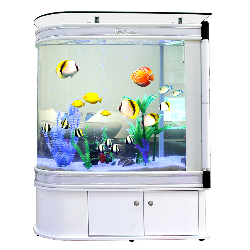 Wholesale customized bullet aquarium medium large ornamental ultra-white glass goldfish tank