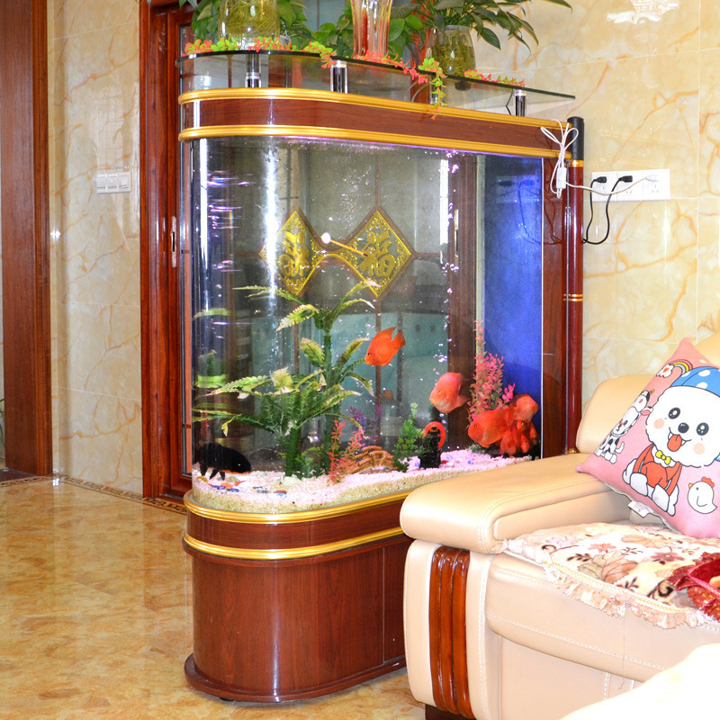 Wholesale customized bullet aquarium medium large ornamental ultra-white glass goldfish tank