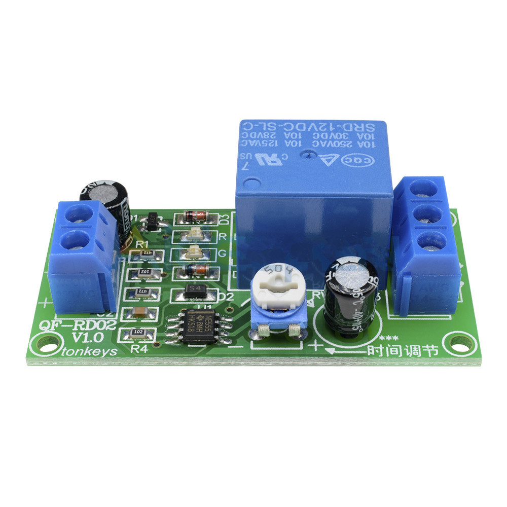 DC 12V 10V-14.5V Conduction NE555 Delay Timer Switch Adjustable Time Delay Relay Module Turn Off 1~60 seconds