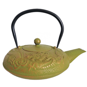 Home Restaurant Serving Teapot Chinese Antique Dragon Tea Kettle Cast Iron TeaPot Inner Porcelain with Strainer