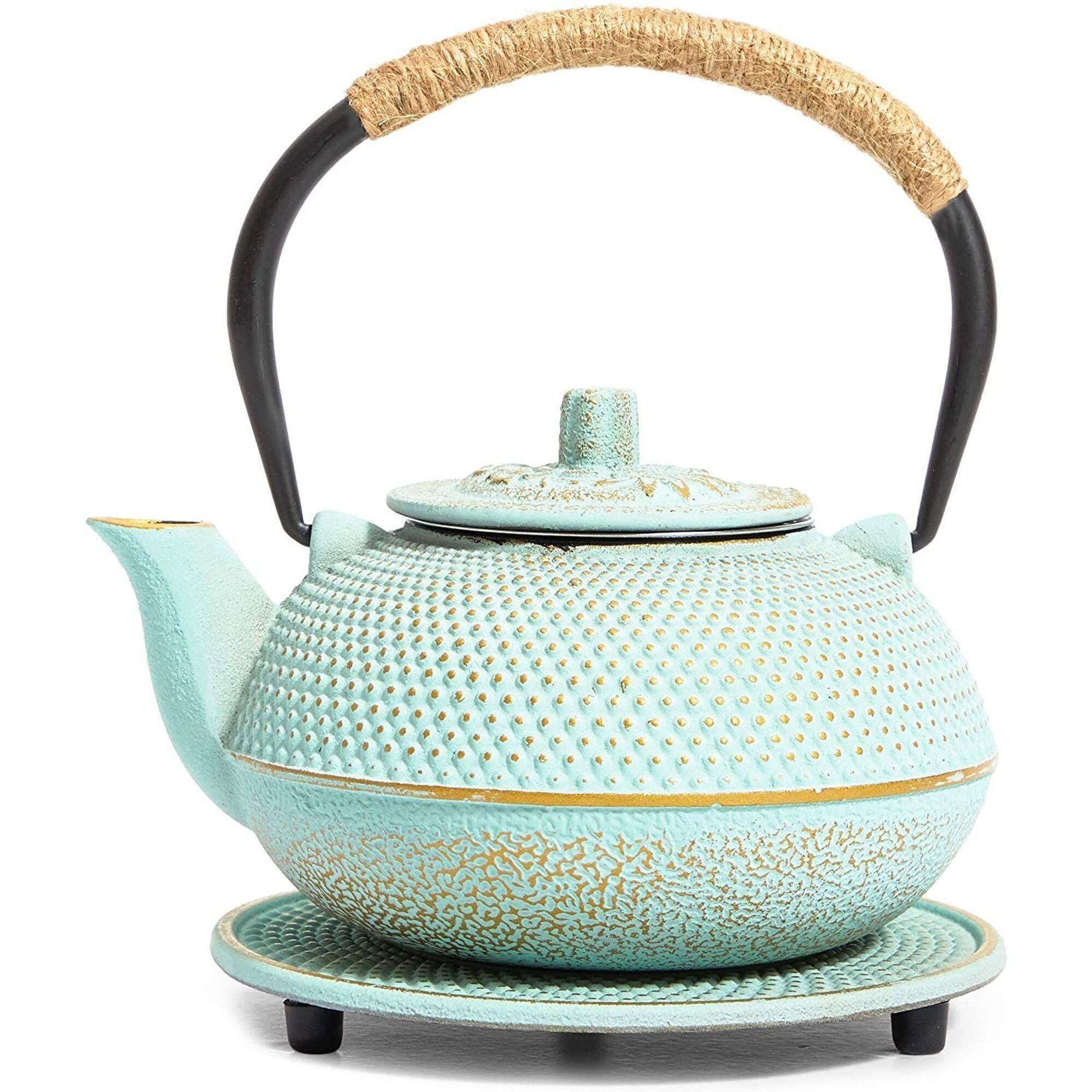 wholesale teapot cast iron tea pot kettle cup trivet set