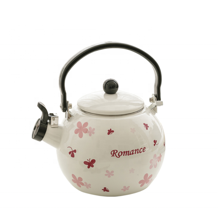 Enamel Cute Kettle 2.0L Porcelain Teapot Whistle Kettle Coffee Pot