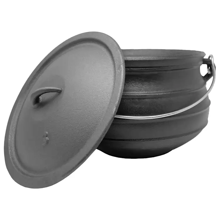 Wholesale Cast Iron Kettle Cauldron Flat Potjie pot 2 gallon