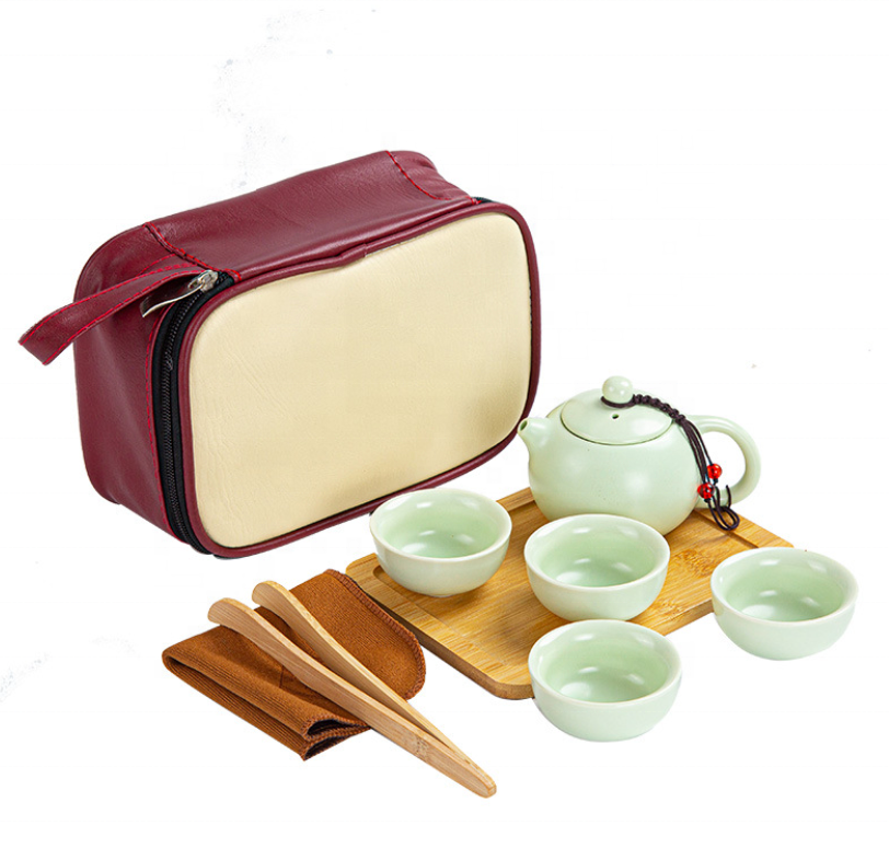 Luxury Ceramic Mini Kungfu Tea Set Travel Teapot with Tray Porcelain Chinese Tea Pot Set Tea Lover Gift