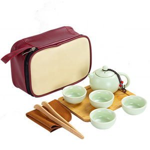 Luxury Ceramic Mini Kungfu Tea Set Travel Teapot with Tray Porcelain Chinese Tea Pot Set Tea Lover Gift