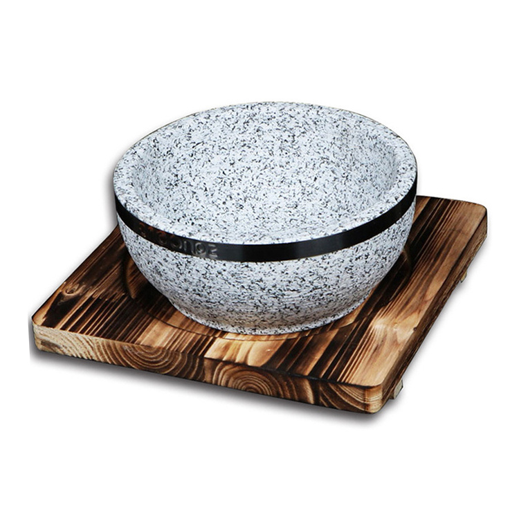 Wholesale granite stone bowl Korean Sizzling Hot Stone Pot Dolsot Bowl Ttukbaegi Bibimbap Stews Rice Soup Bowl